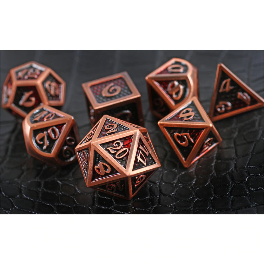 Forged Gaming Dragon Wrath Poly 7 Metal Dice Set | Dragon's Lair Comics and Fantasy Houston TX