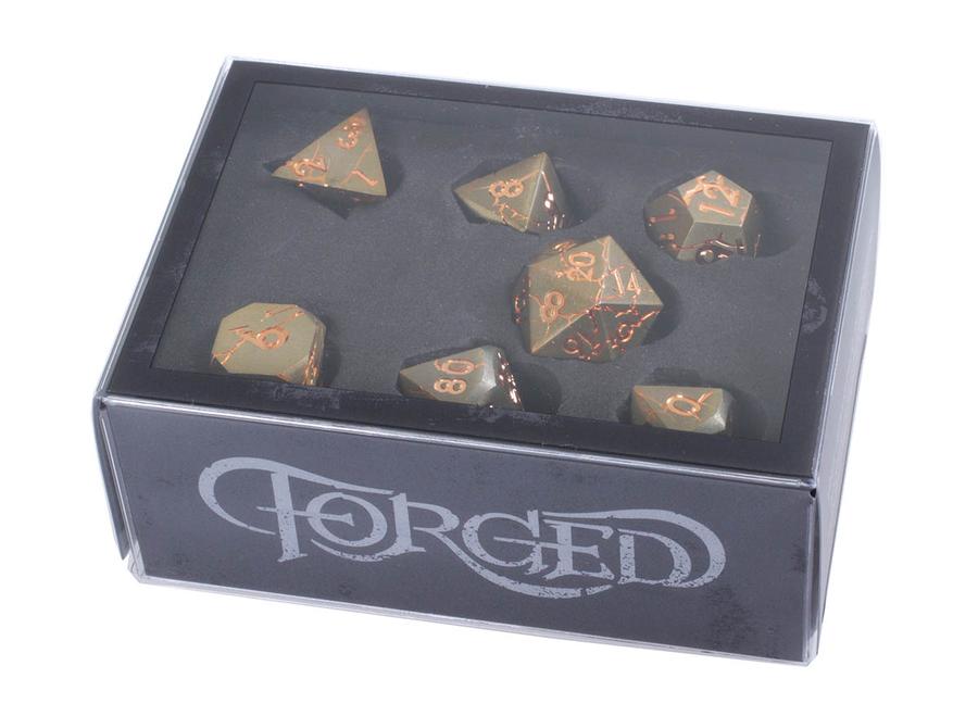 Forged Gaming Dwarven Pride Poly 7 Metal Dice Set | Dragon's Lair Comics and Fantasy Houston TX