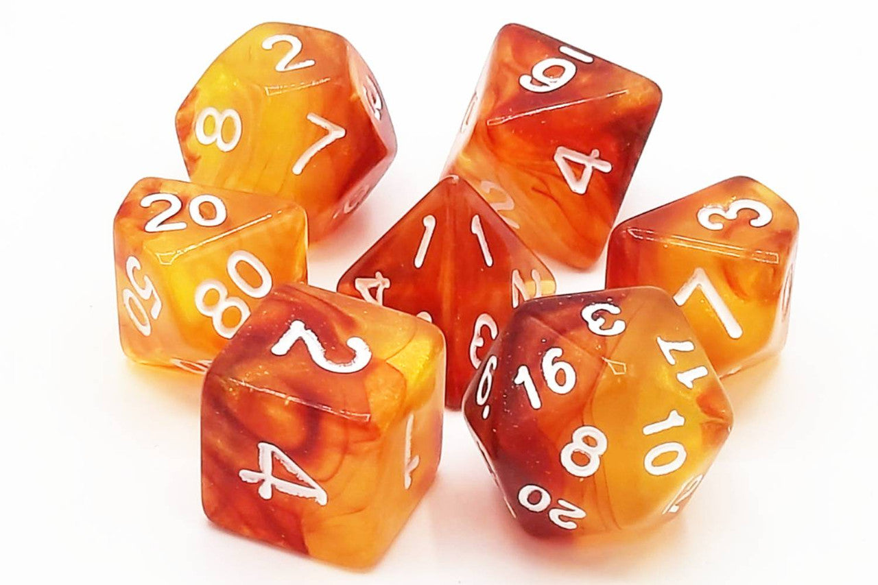 Old School Dice Vorpal Galaxy - Exploding Sun Poly 7 Set | Dragon's Lair Comics and Fantasy Houston TX