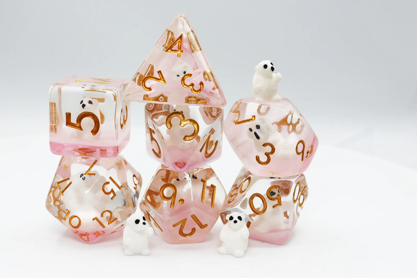 Foam Brain Poly 7 Dice Set: Pink Polar Bear | Dragon's Lair Comics and Fantasy Houston TX