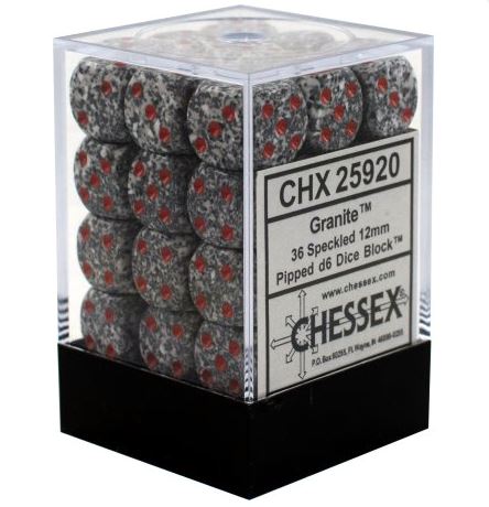 Chessex Granite 12mm D6 Dice Block (36) | Dragon's Lair Comics and Fantasy Houston TX