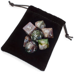 Brybelly Stone Polyhedral Dice, Indian Agate Poly 7 Set | Dragon's Lair Comics and Fantasy Houston TX