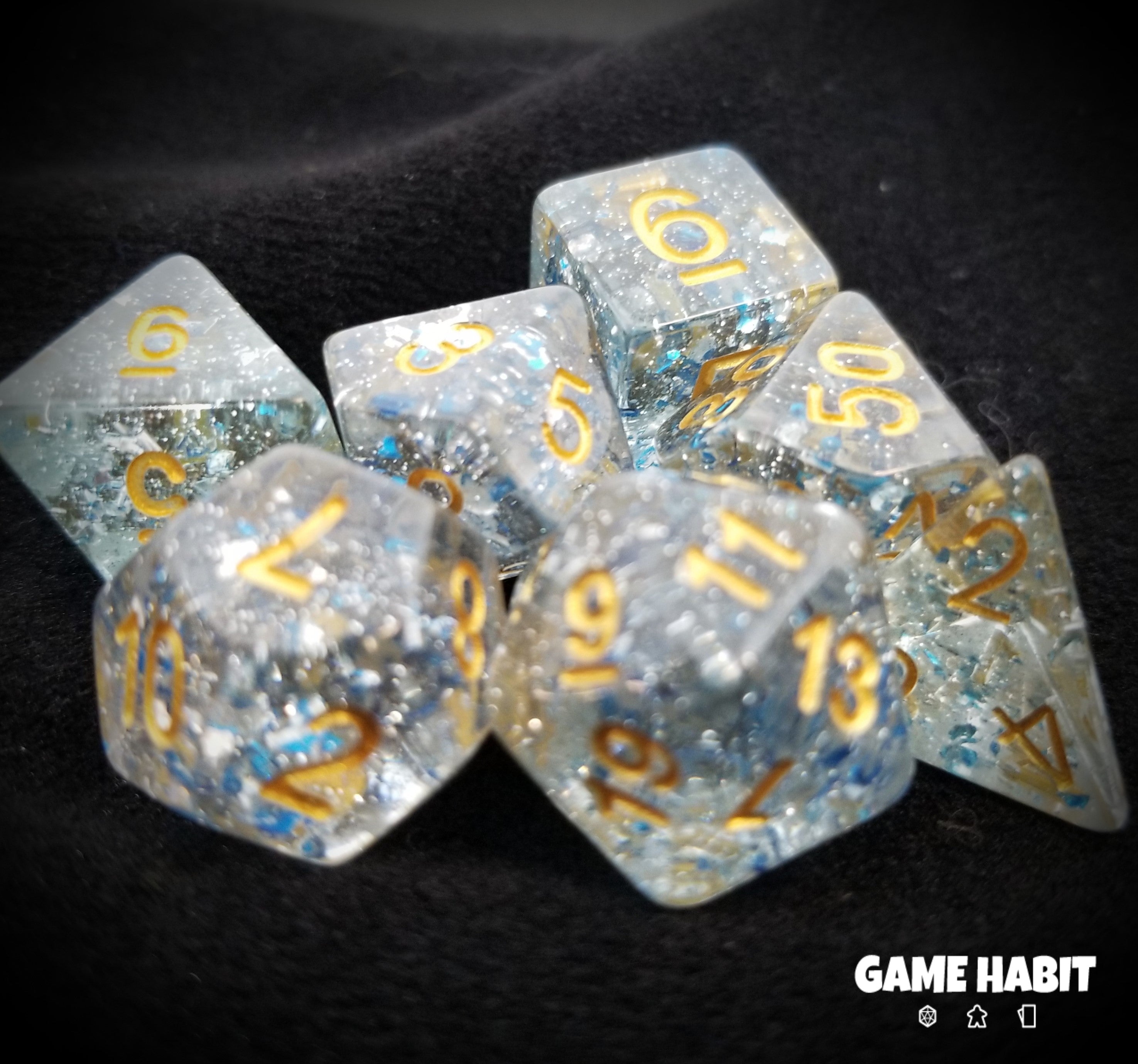 Game Habit Cosmic Explosion Poly 7 Dice Set | Dragon's Lair Comics and Fantasy Houston TX