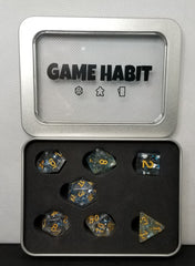 Game Habit Cosmic Explosion Poly 7 Dice Set | Dragon's Lair Comics and Fantasy Houston TX