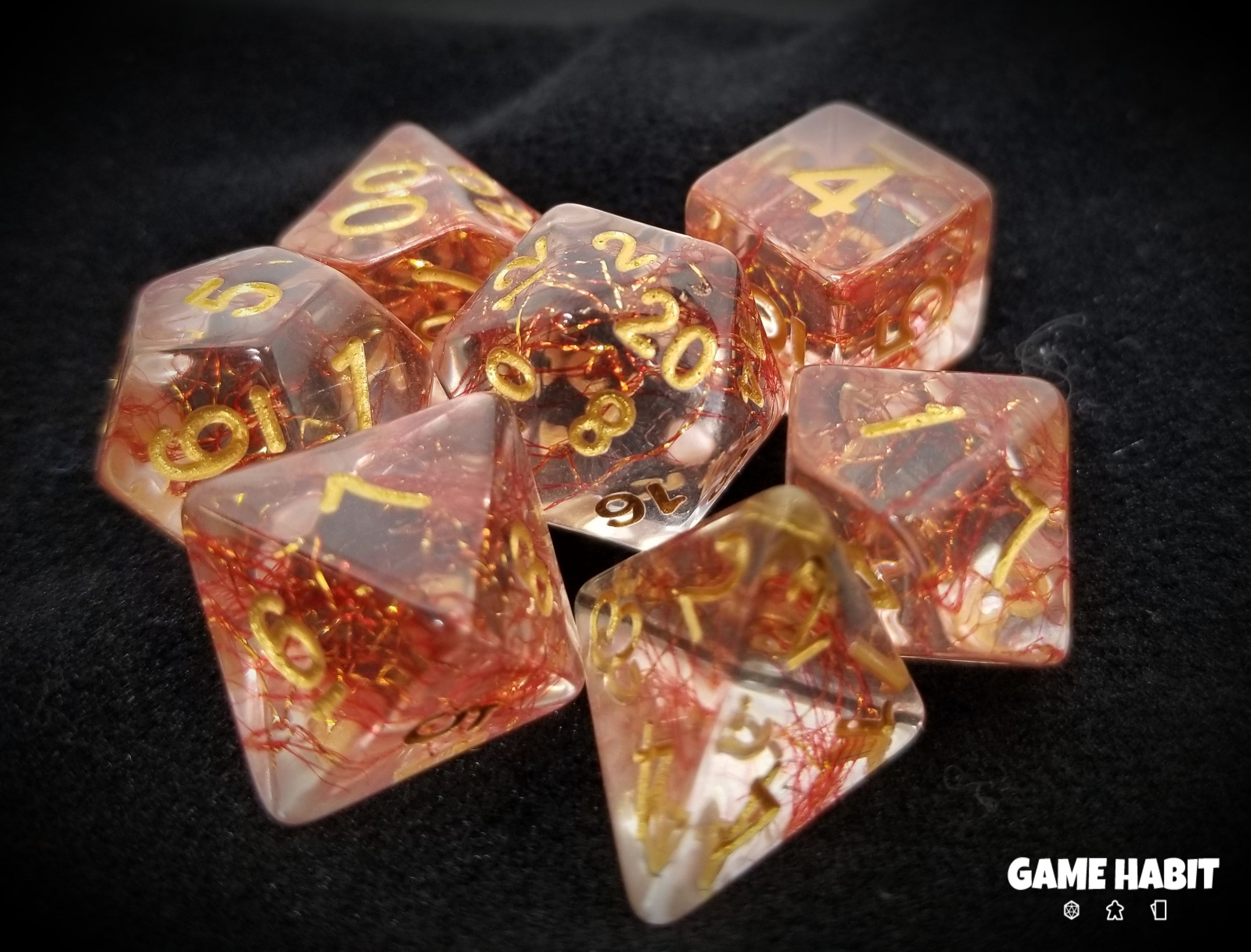 Game Habit Royale with Cheese Poly 7 Dice Set | Dragon's Lair Comics and Fantasy Houston TX