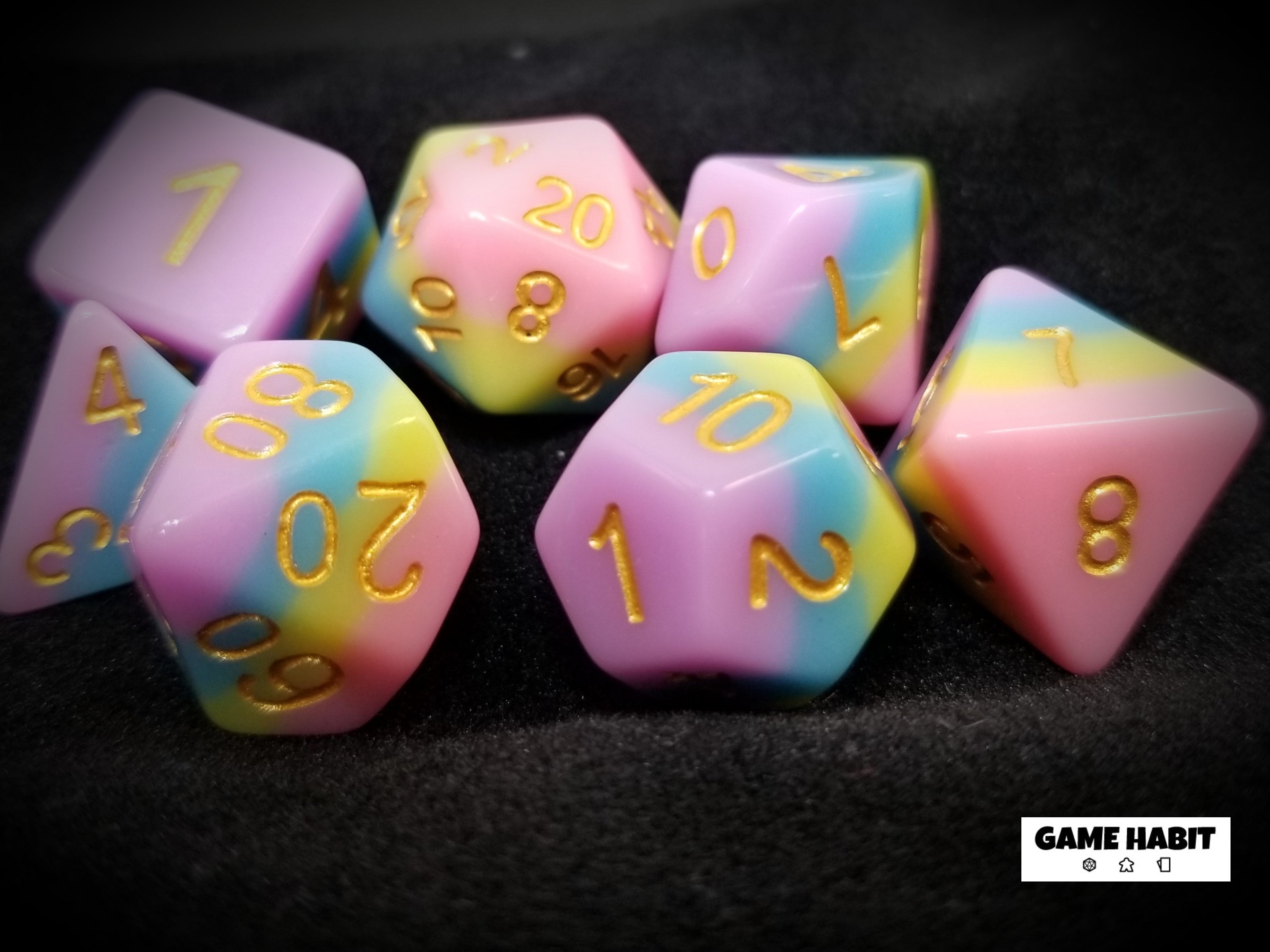 Game Habit Cotton Dream Poly 7 Dice Set | Dragon's Lair Comics and Fantasy Houston TX