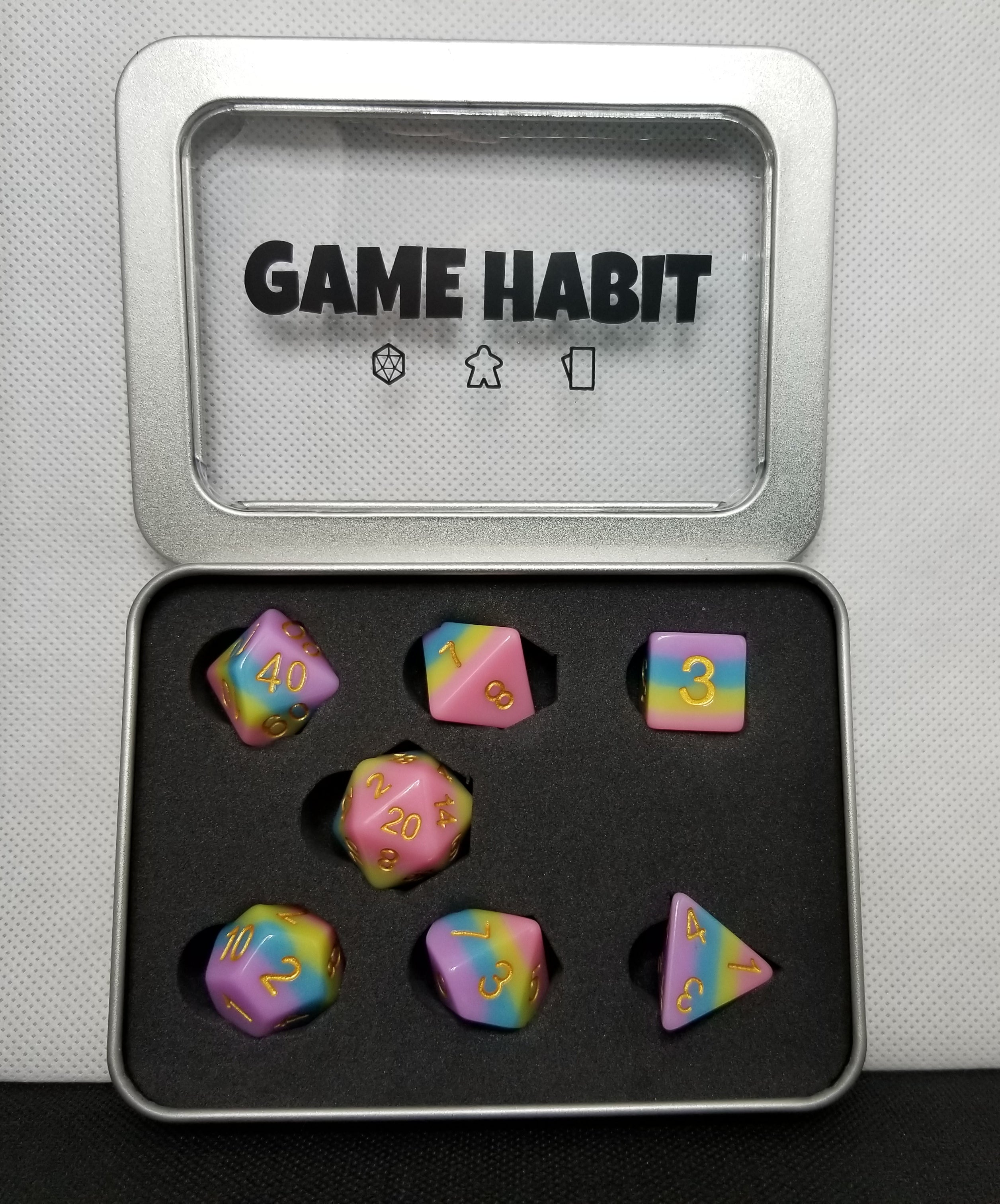 Game Habit Cotton Dream Poly 7 Dice Set | Dragon's Lair Comics and Fantasy Houston TX