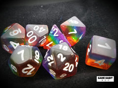 Game Habit Rainbow B*tch Poly 7 Dice Set | Dragon's Lair Comics and Fantasy Houston TX