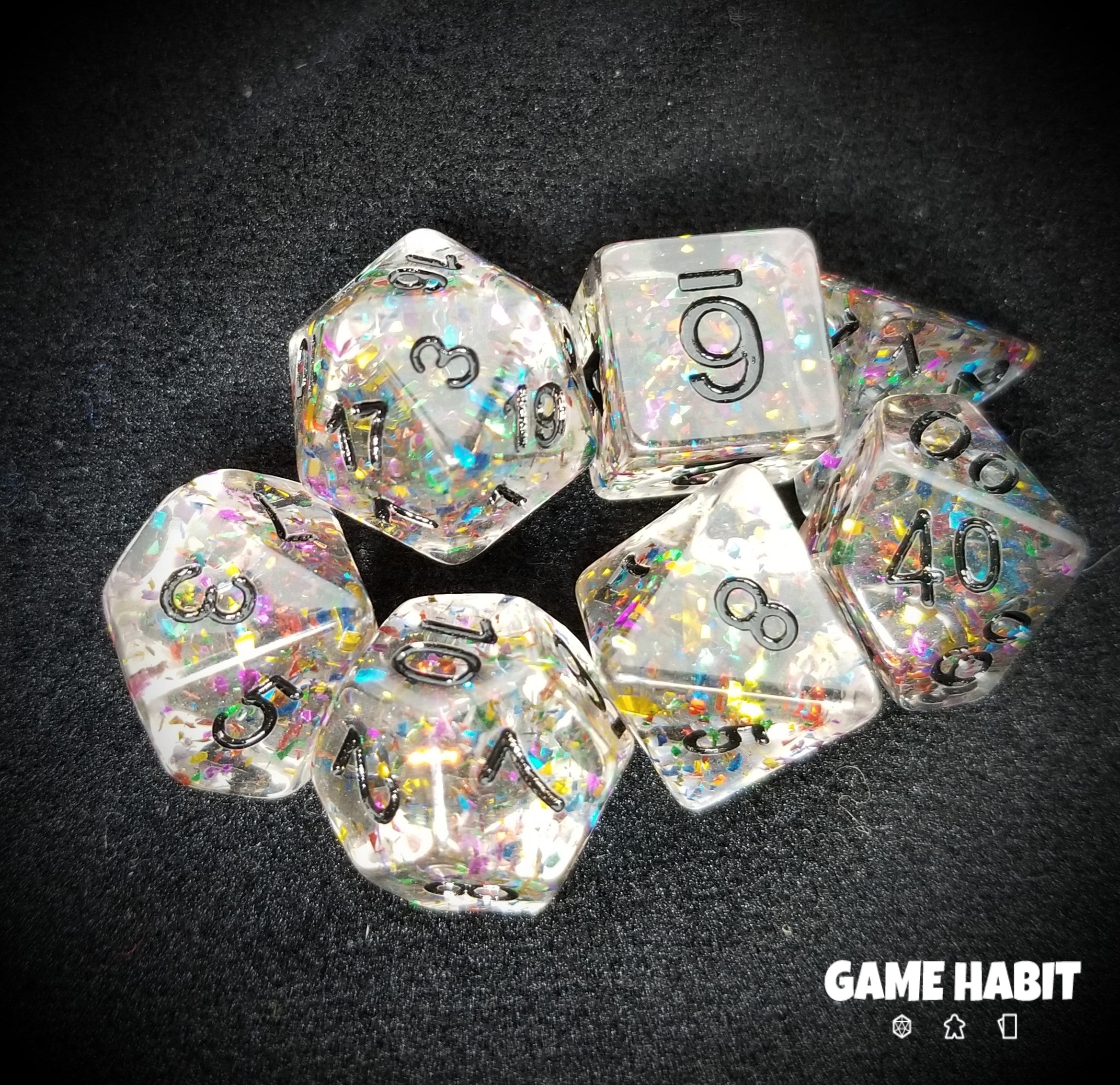 Game Habit Ball Drop Poly 7 Dice Set | Dragon's Lair Comics and Fantasy Houston TX