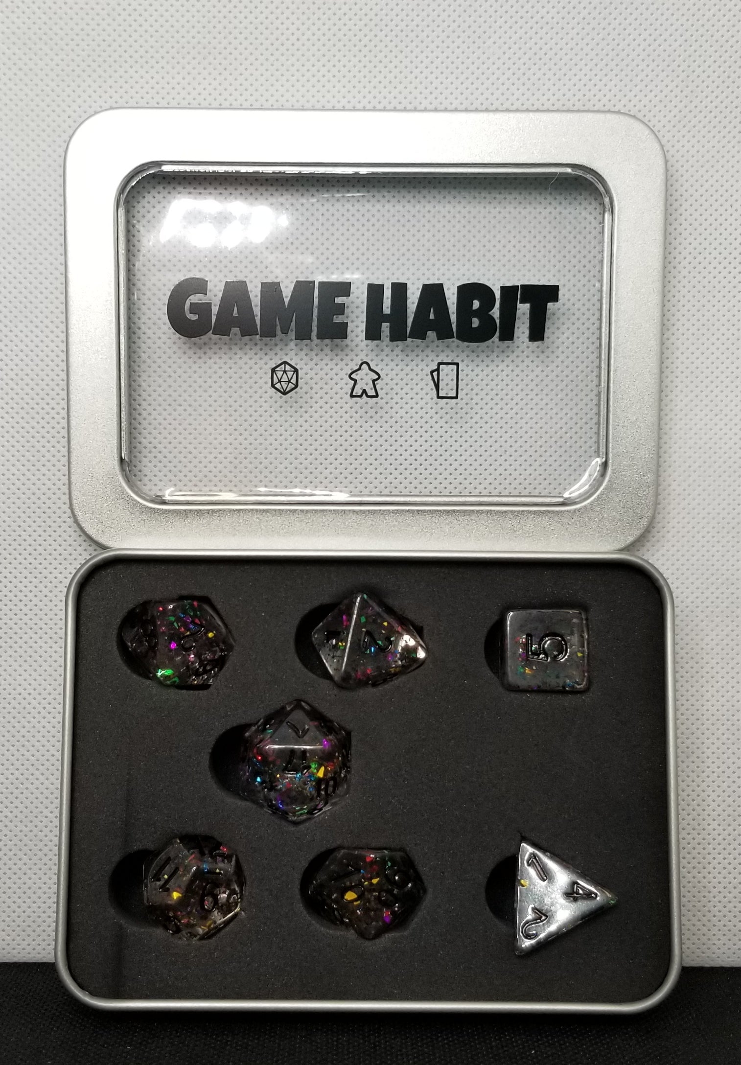 Game Habit Ball Drop Poly 7 Dice Set | Dragon's Lair Comics and Fantasy Houston TX