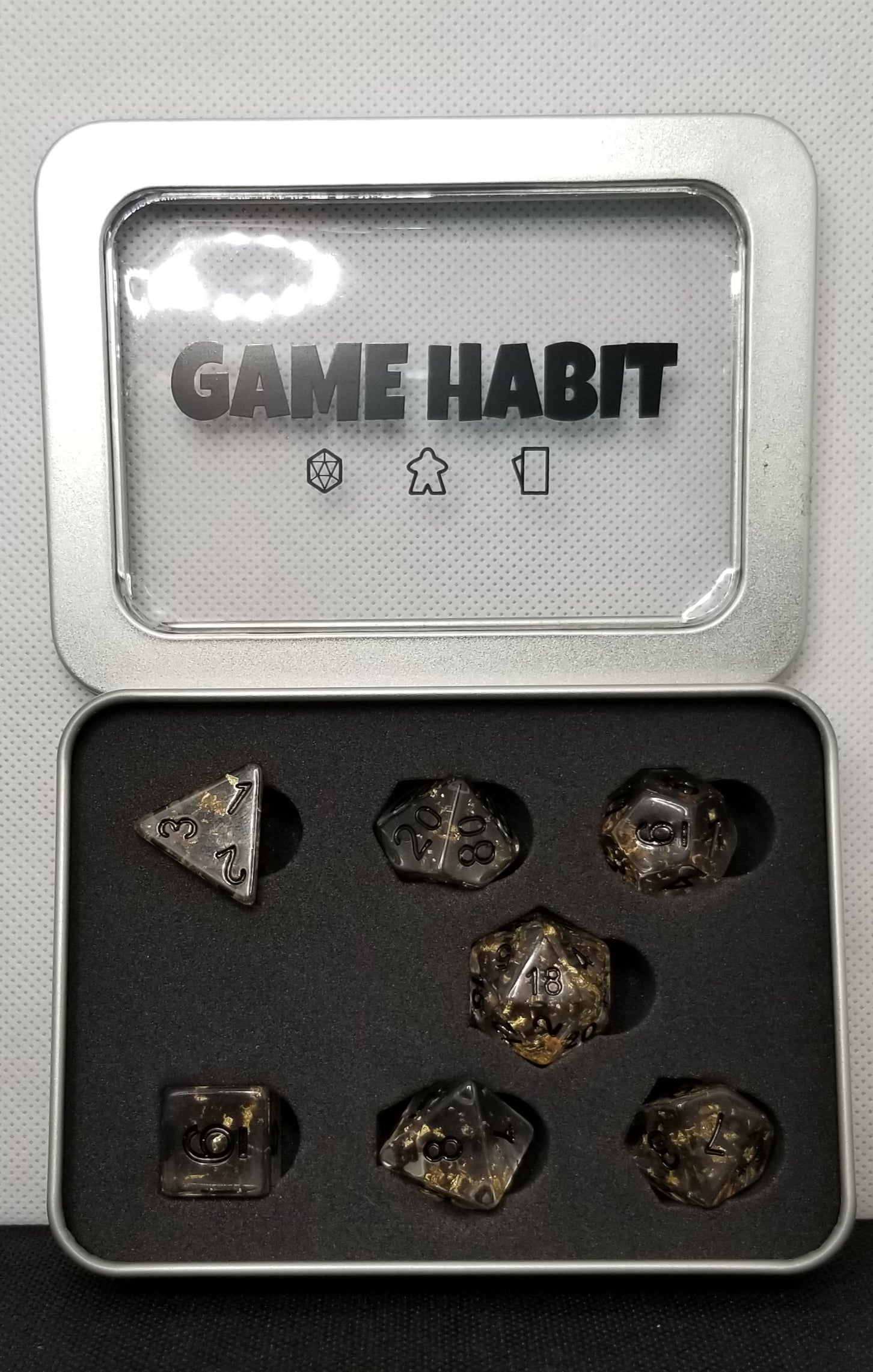 Game Habit Gold Digger Poly 7 Dice Set | Dragon's Lair Comics and Fantasy Houston TX