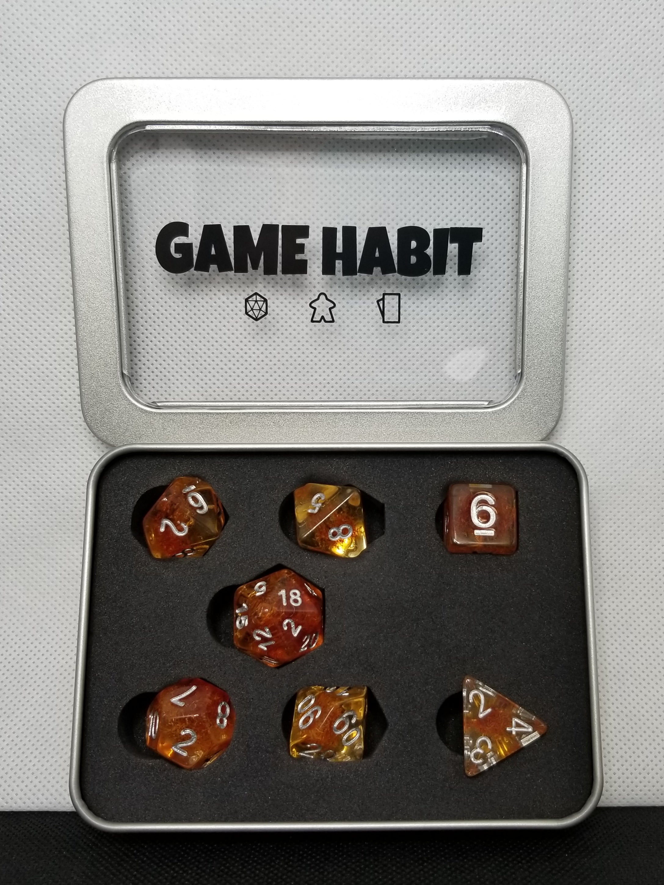 Game Habit Frozen in Time Poly 7 Dice Set | Dragon's Lair Comics and Fantasy Houston TX