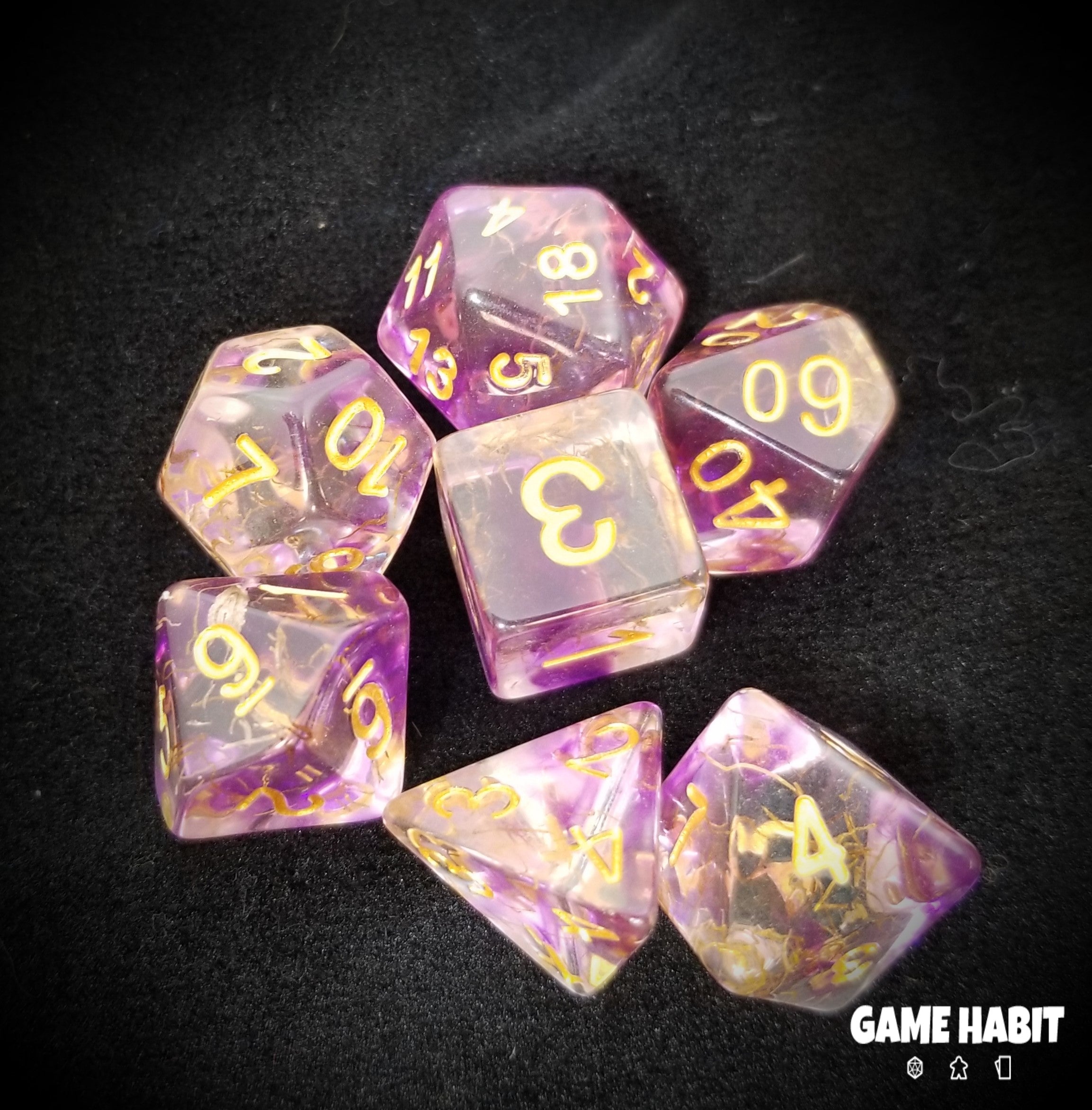 Game Habit Purple Hot Rod Poly 7 Dice Set | Dragon's Lair Comics and Fantasy Houston TX