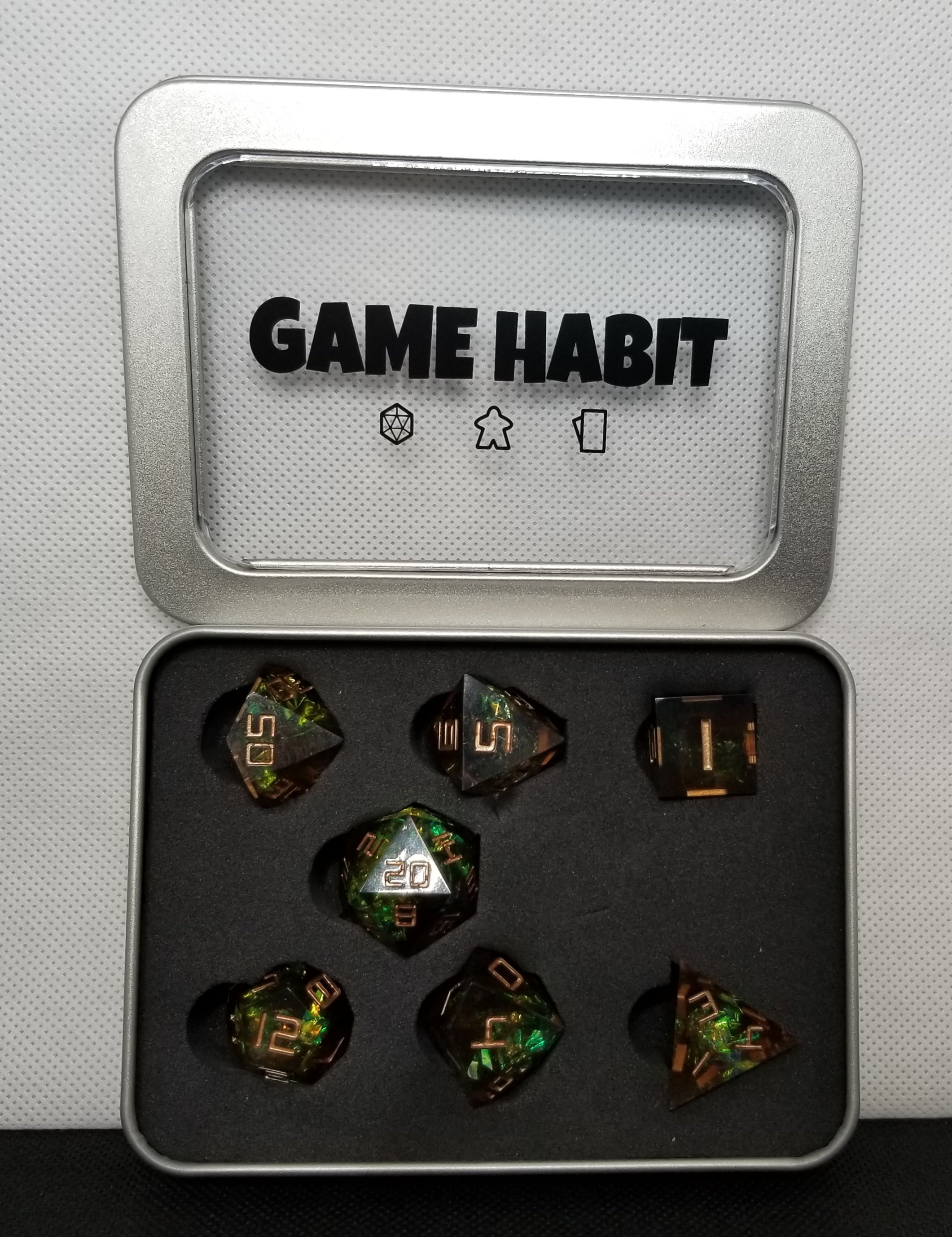 Game Habit As Gygax Intended Poly 7 Dice Set | Dragon's Lair Comics and Fantasy Houston TX