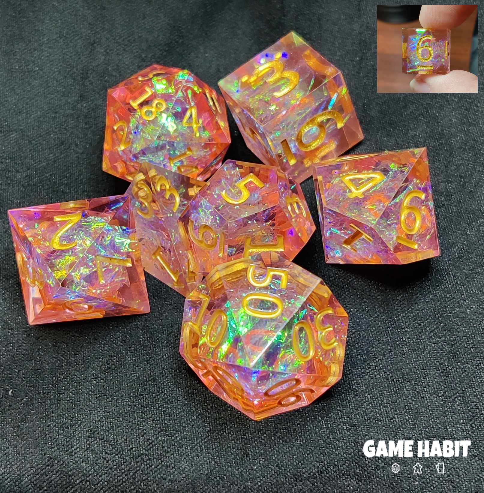 Game Habit Poolside Condo Poly 7 Dice Set | Dragon's Lair Comics and Fantasy Houston TX