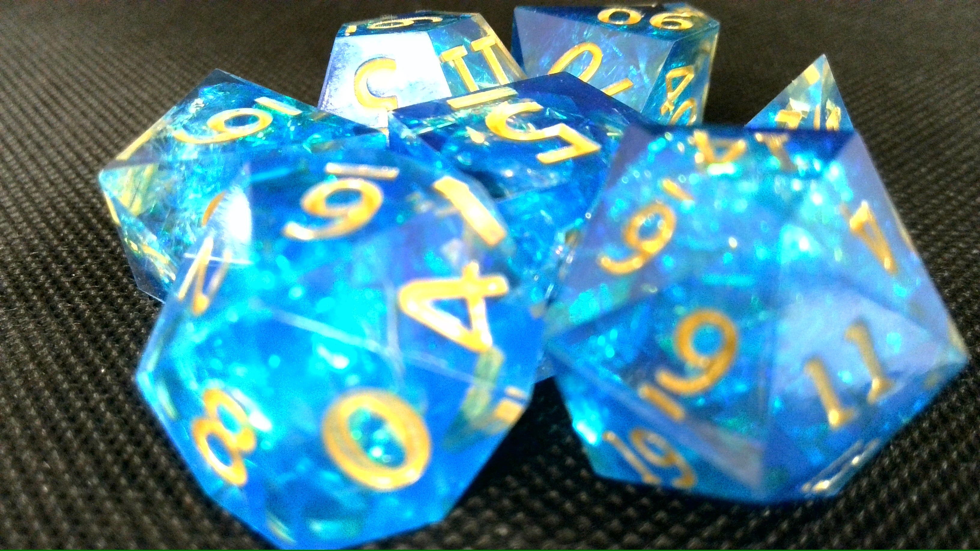 Game Habit Hot Crustacean Band Poly 7 Dice Set | Dragon's Lair Comics and Fantasy Houston TX