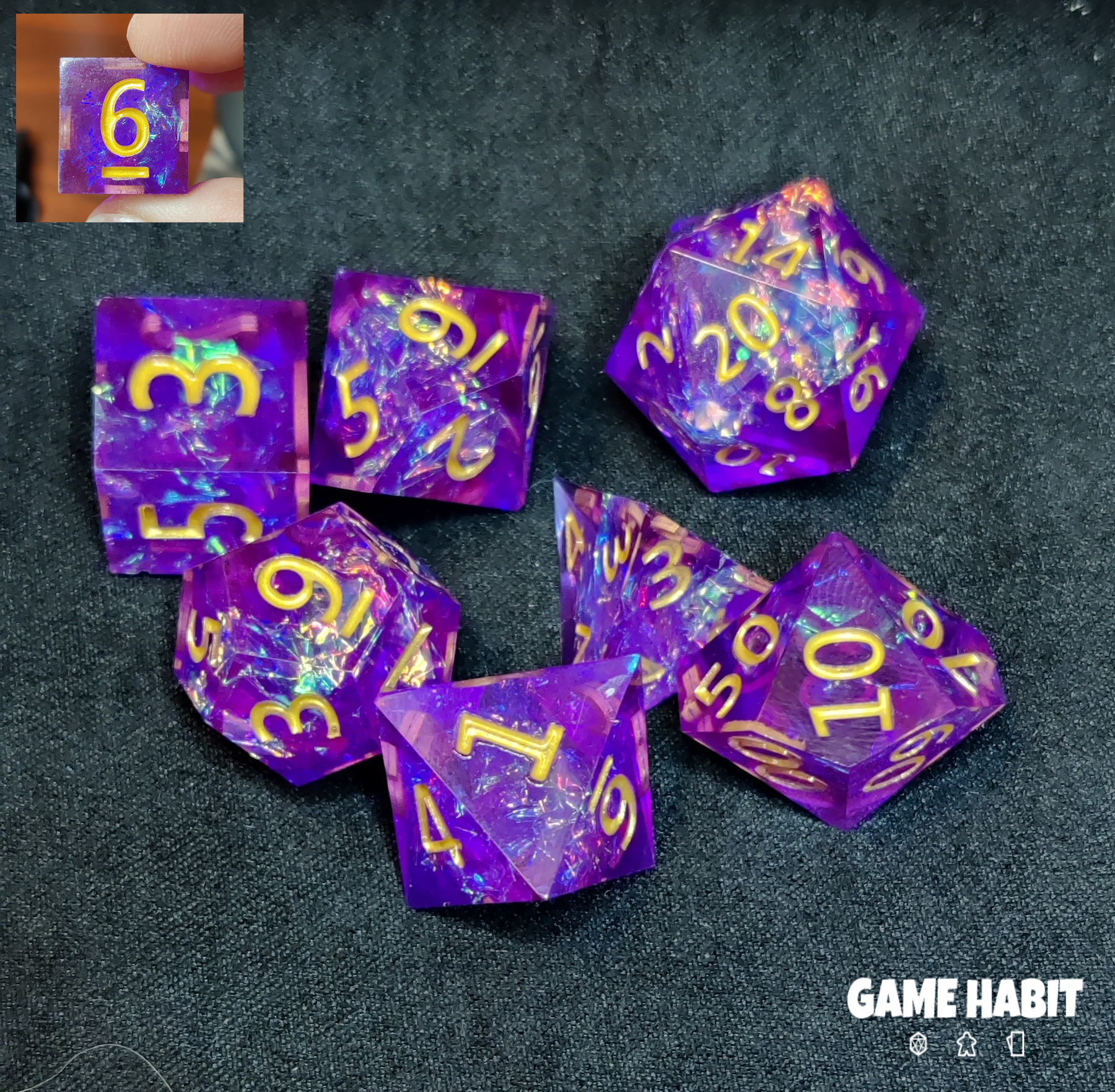 Game Habit Instant Gratification Poly 7 Dice Set | Dragon's Lair Comics and Fantasy Houston TX