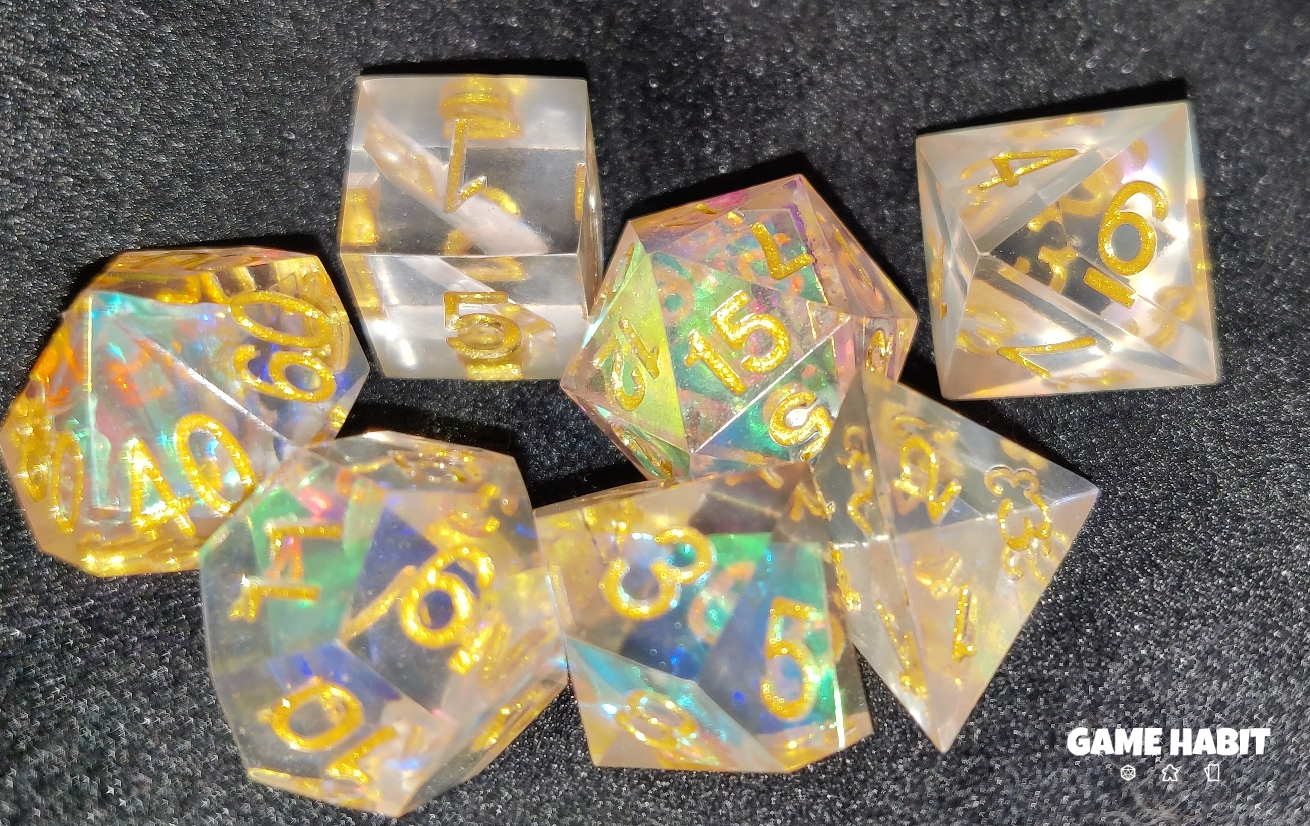 Game Habit Prismatic Ham Poly 7 Dice Set | Dragon's Lair Comics and Fantasy Houston TX