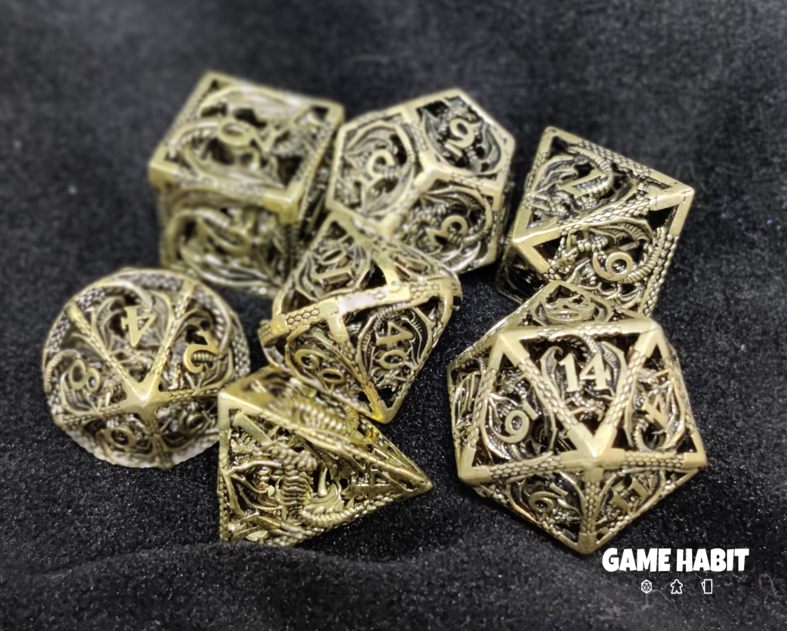 Game Habit Rita Repulsa Hollow Dragon Metal Poly 7 Dice Set | Dragon's Lair Comics and Fantasy Houston TX