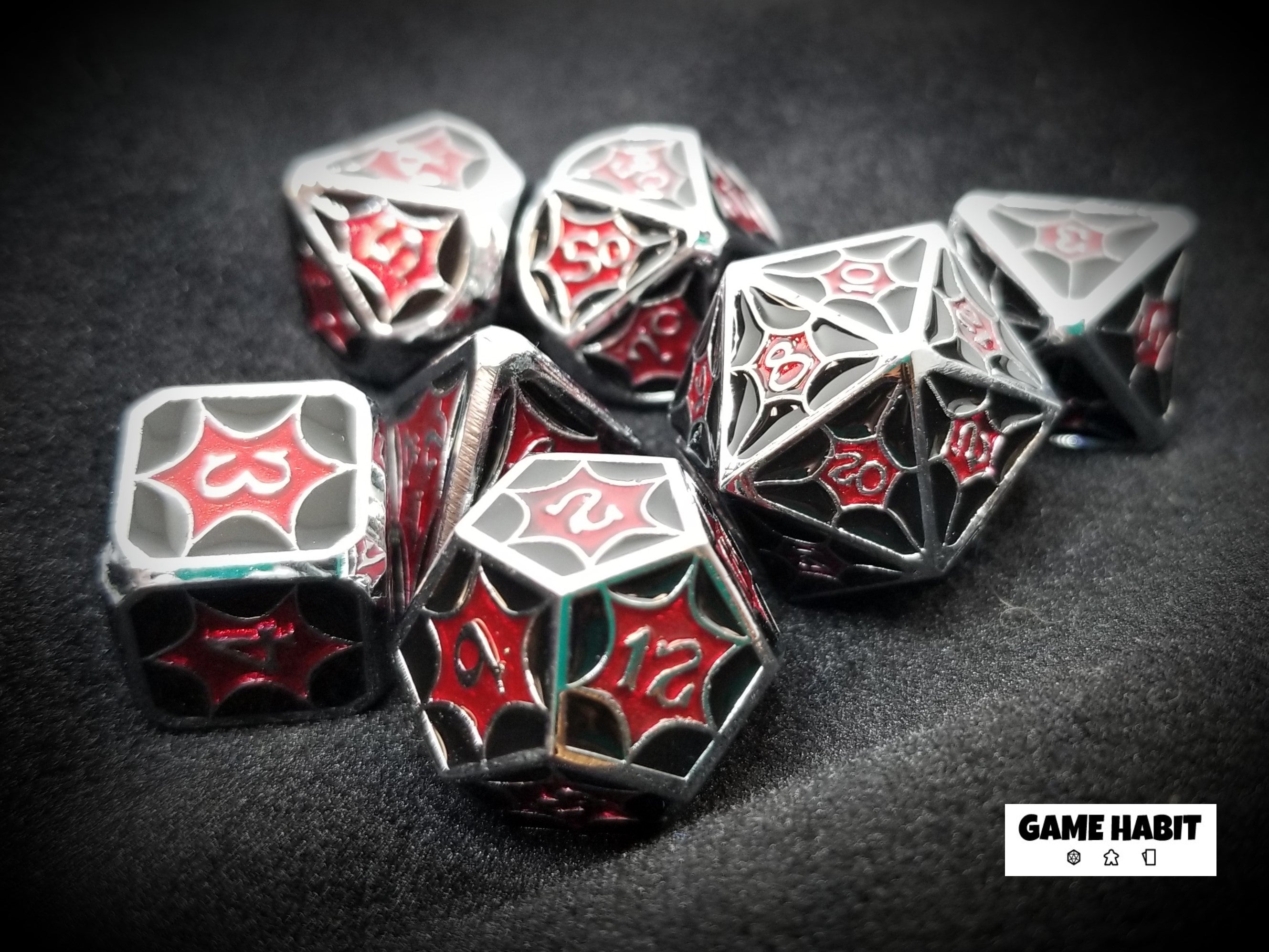 Game Habit Ka-Pow! Metal Poly 7 Dice Set | Dragon's Lair Comics and Fantasy Houston TX