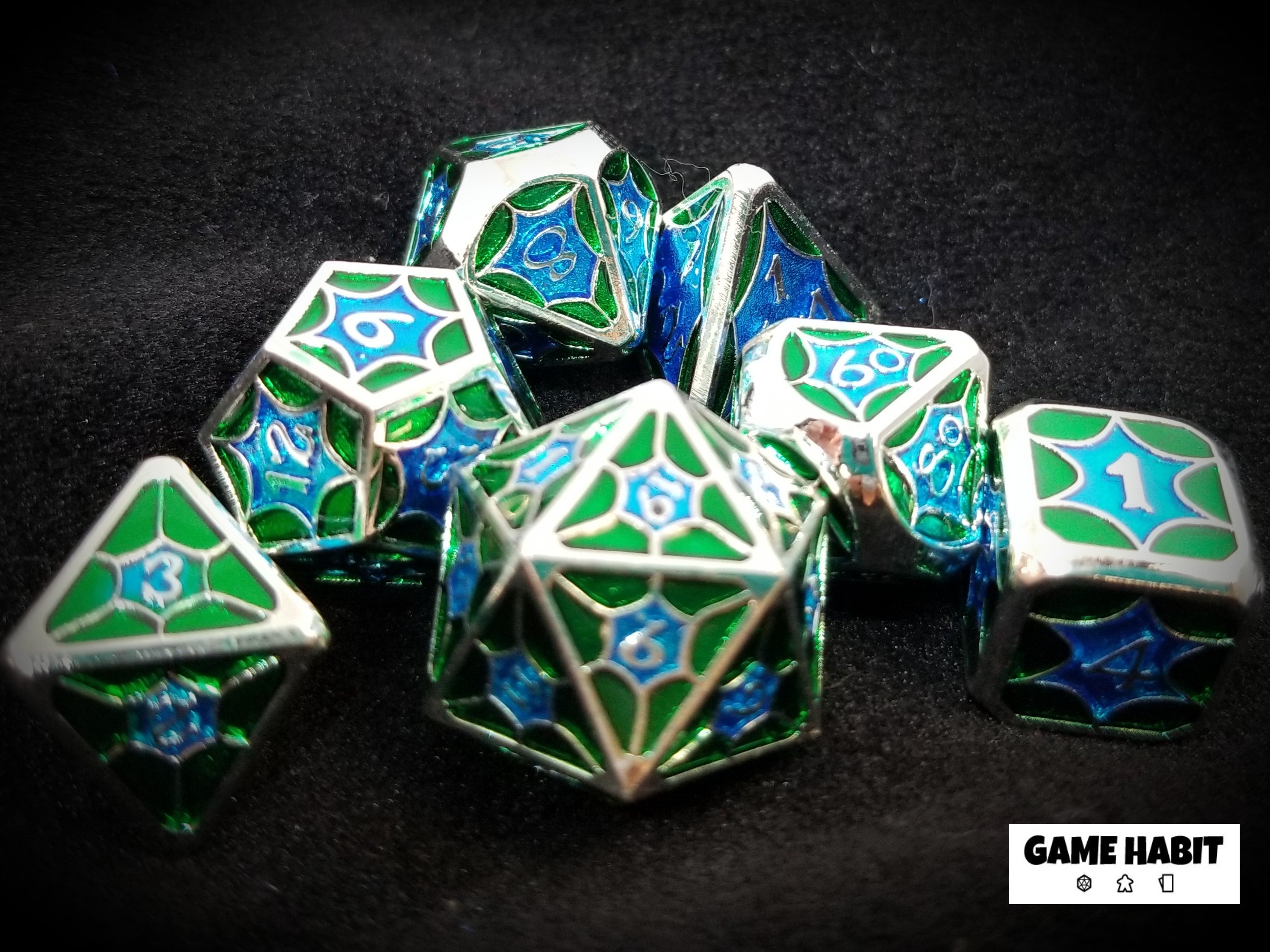 Game Habit George's Ocean Metal Poly 7 Dice Set | Dragon's Lair Comics and Fantasy Houston TX