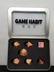 Game Habit Tequila Sunrise Poly 7 Dice Set | Dragon's Lair Comics and Fantasy Houston TX