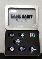 Game Habit Peacock Feathers Poly 7 Dice Set | Dragon's Lair Comics and Fantasy Houston TX