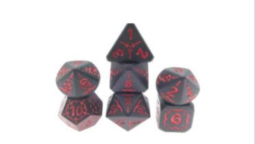 Game Habit Chernobyl Sunrise Metal Poly 7 Dice Set | Dragon's Lair Comics and Fantasy Houston TX