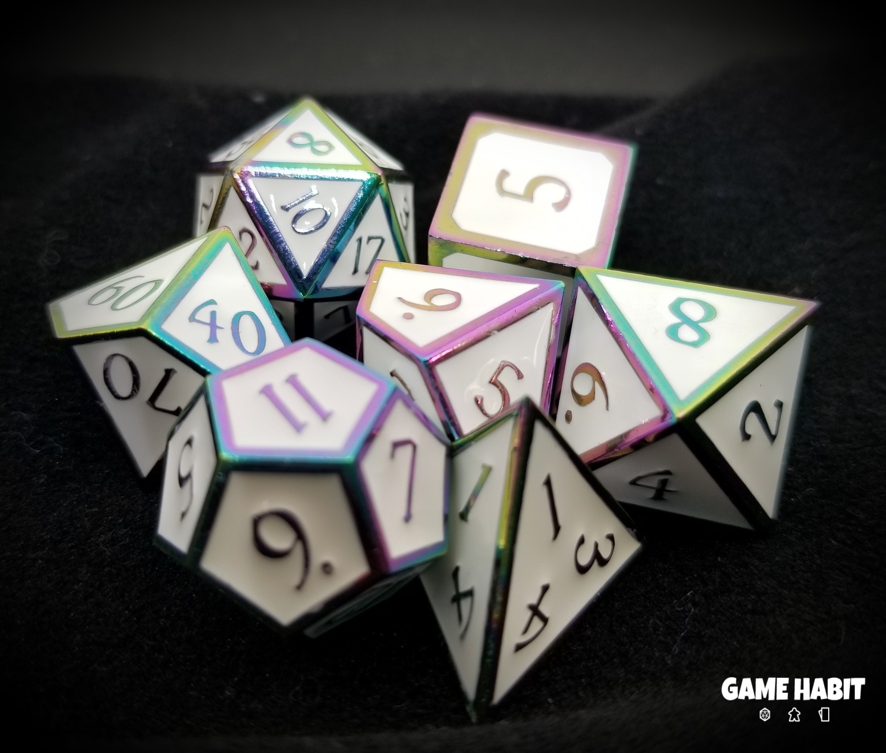 Game Habit Frosted Birthday Cake Poly 7 Dice Set | Dragon's Lair Comics and Fantasy Houston TX