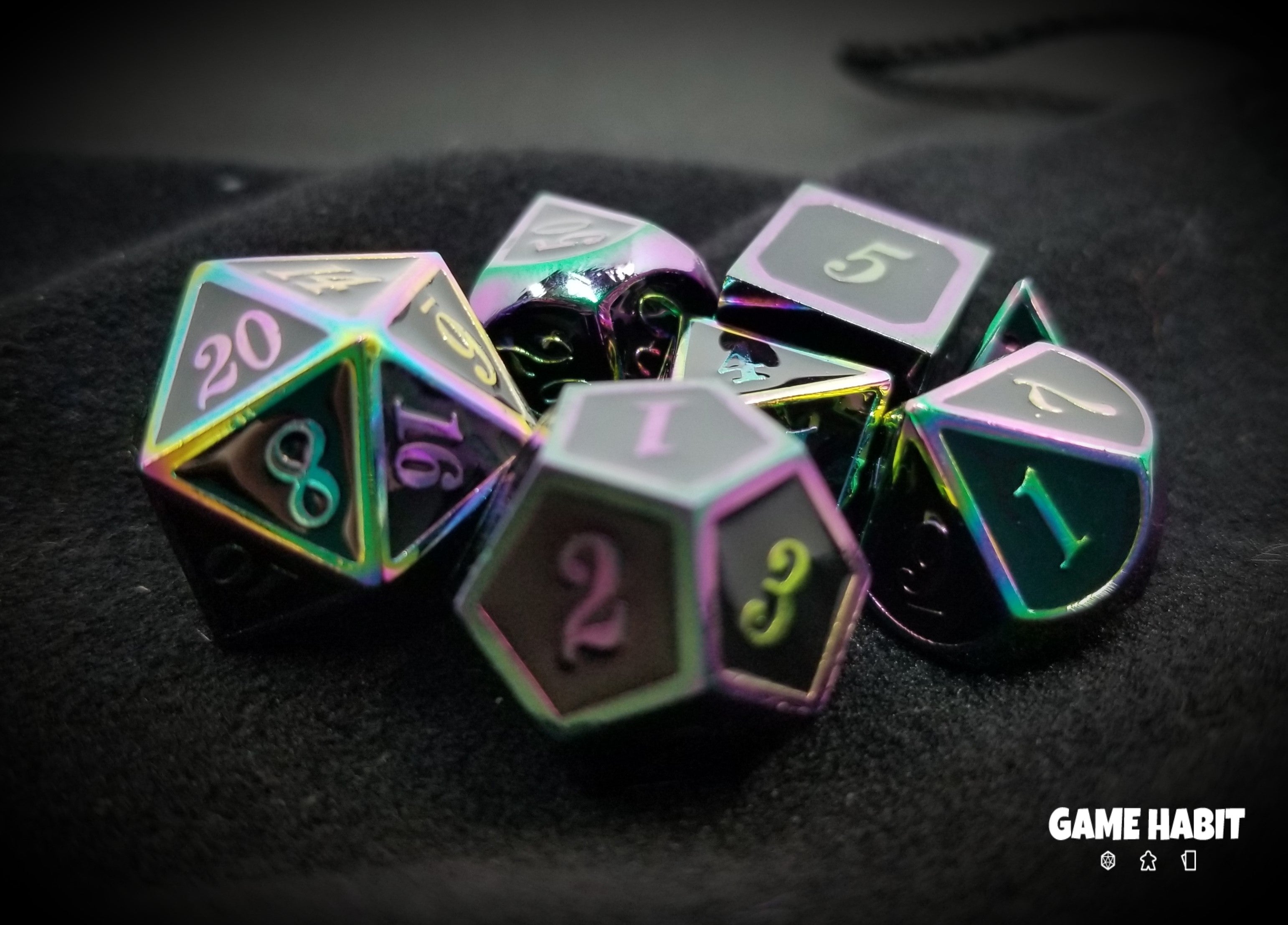 Game Habit Pride Power Poly 7 Dice Set | Dragon's Lair Comics and Fantasy Houston TX