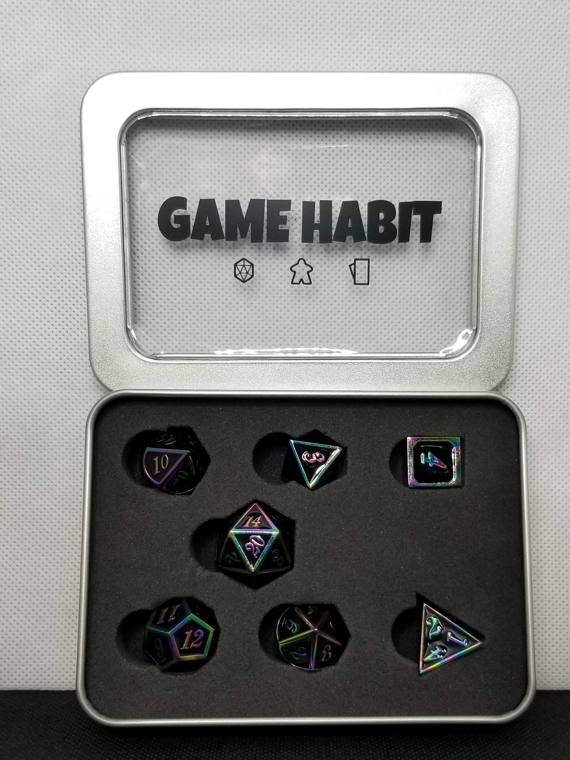 Game Habit Pride Power Poly 7 Dice Set | Dragon's Lair Comics and Fantasy Houston TX