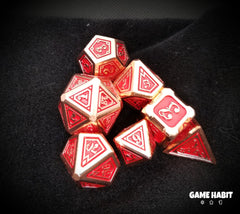 Game Habit Kelley N Erik Metal Poly 7 Dice Set | Dragon's Lair Comics and Fantasy Houston TX