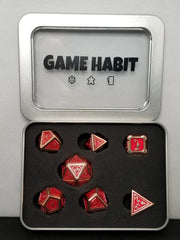 Game Habit Kelley N Erik Metal Poly 7 Dice Set | Dragon's Lair Comics and Fantasy Houston TX