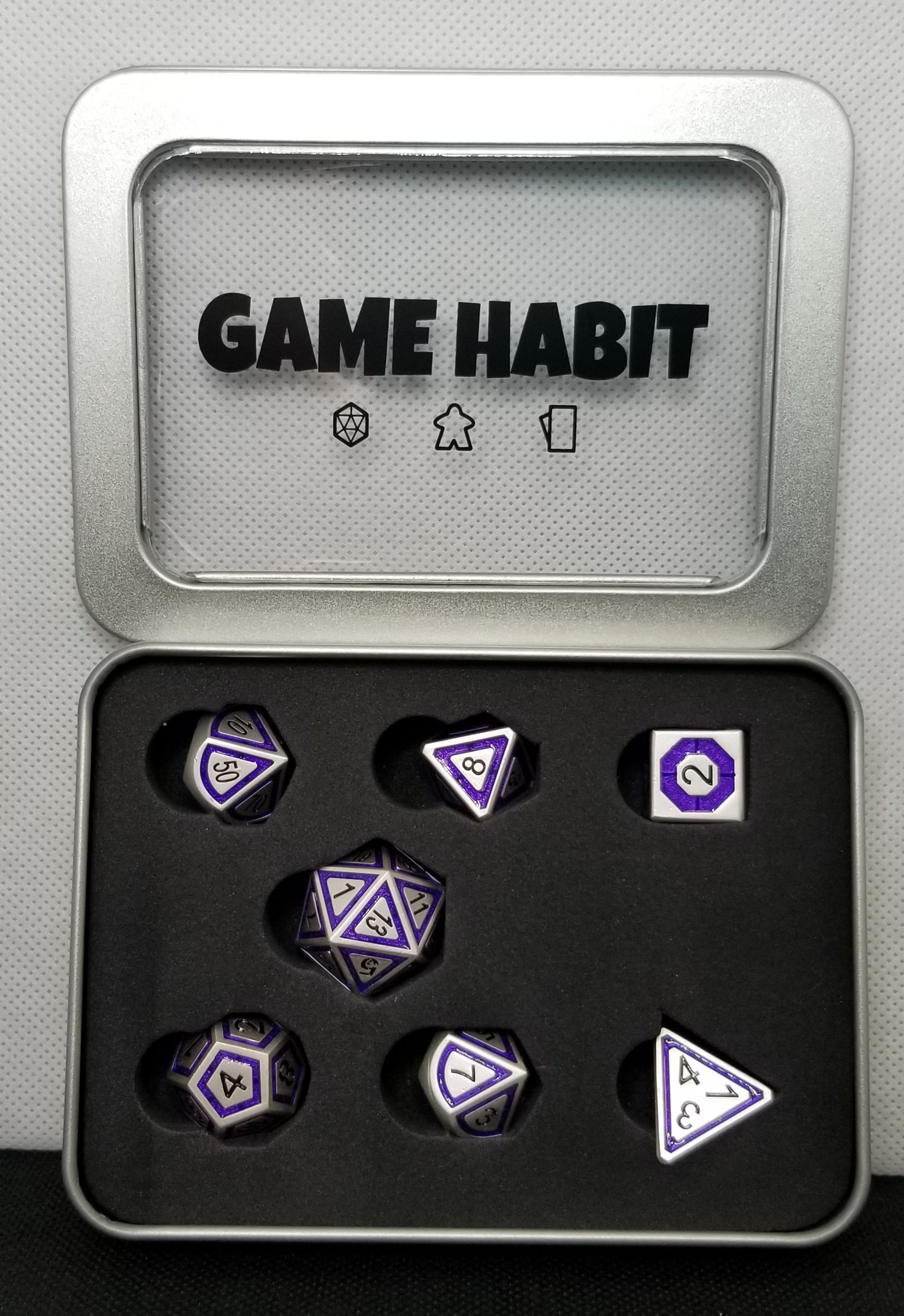 Game Habit Purple Rain Poly 7 Dice Set | Dragon's Lair Comics and Fantasy Houston TX