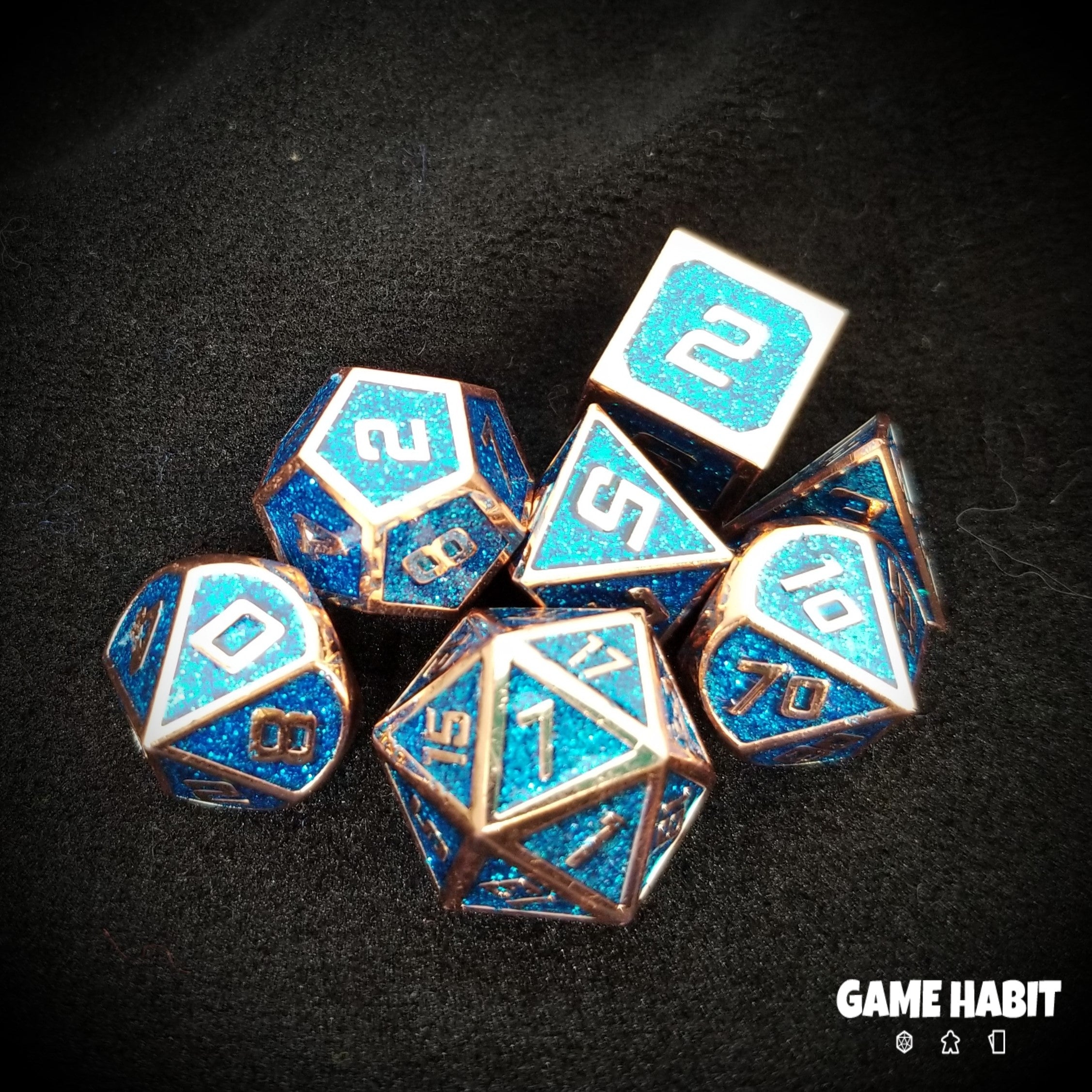 Game Habit Lapis Lazuli Poly 7 Dice Set | Dragon's Lair Comics and Fantasy Houston TX