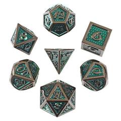 Forged Gaming Green Dragon Poly 7 Metal Dice Set | Dragon's Lair Comics and Fantasy Houston TX