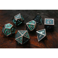 Forged Gaming Green Dragon Poly 7 Metal Dice Set | Dragon's Lair Comics and Fantasy Houston TX