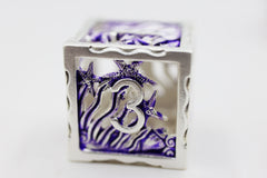 Foam Brain Hollow Seascape Silver and Purple Poly 7 Dice Set | Dragon's Lair Comics and Fantasy Houston TX