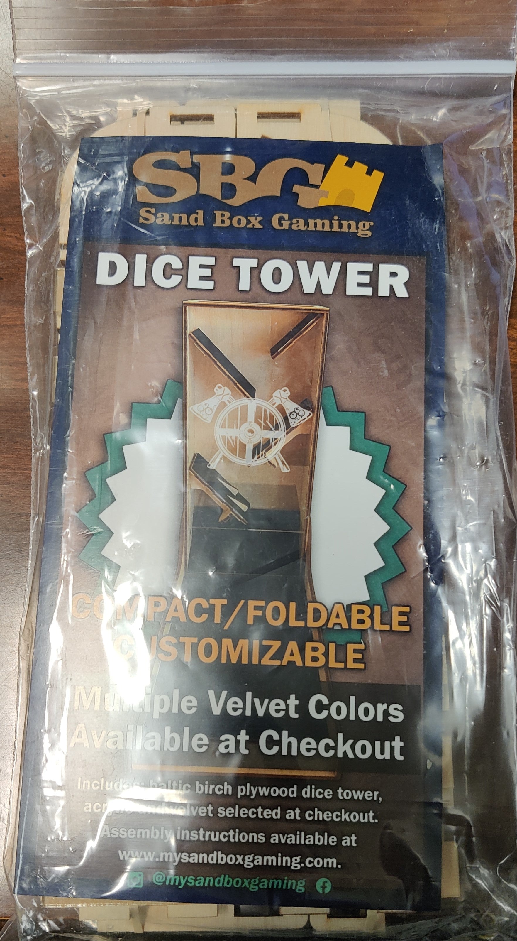 Sand Box Gaming Dice Tower - Ax and Shield | Dragon's Lair Comics and Fantasy Houston TX