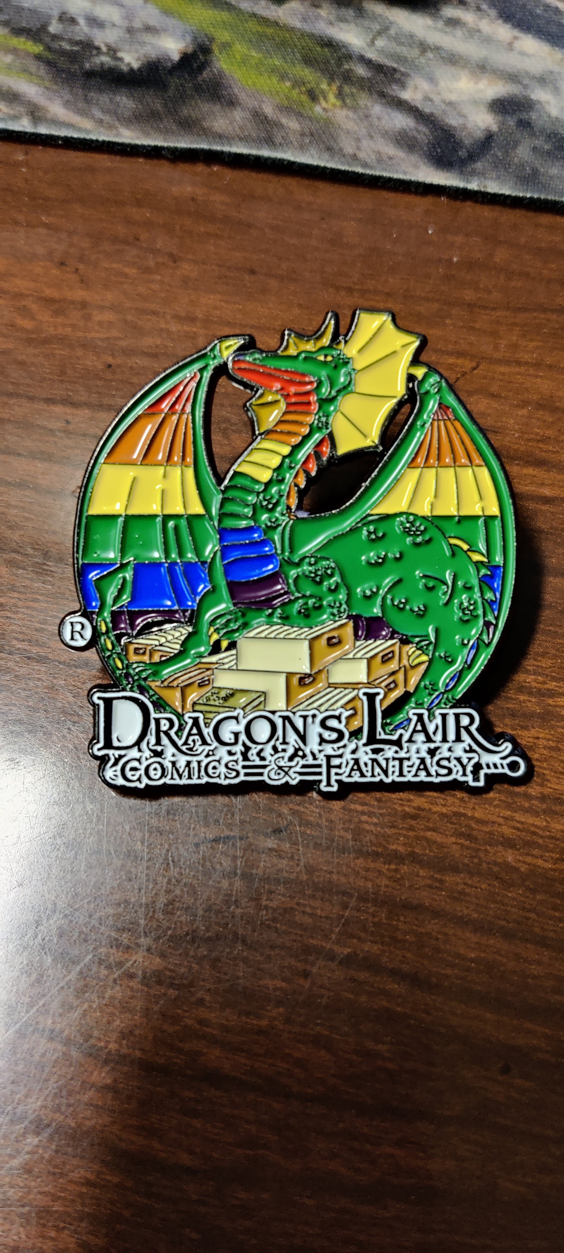 Dragon's Lair Logo Pride Enamel Pin | Dragon's Lair Comics and Fantasy Houston TX