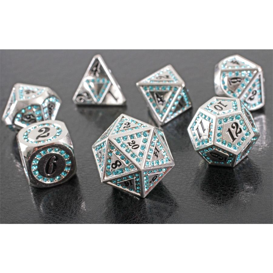 Forged Gaming Ice Gem Poly 7 Metal Dice Set | Dragon's Lair Comics and Fantasy Houston TX