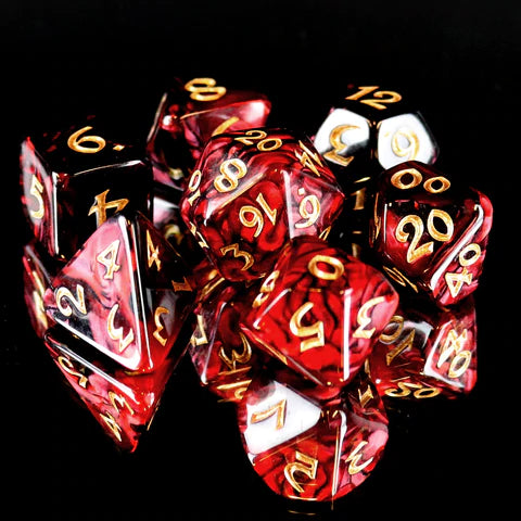 Die Hard Dice Elessia Kybr Inquisitor with Gold Poly 7 Set | Dragon's Lair Comics and Fantasy Houston TX