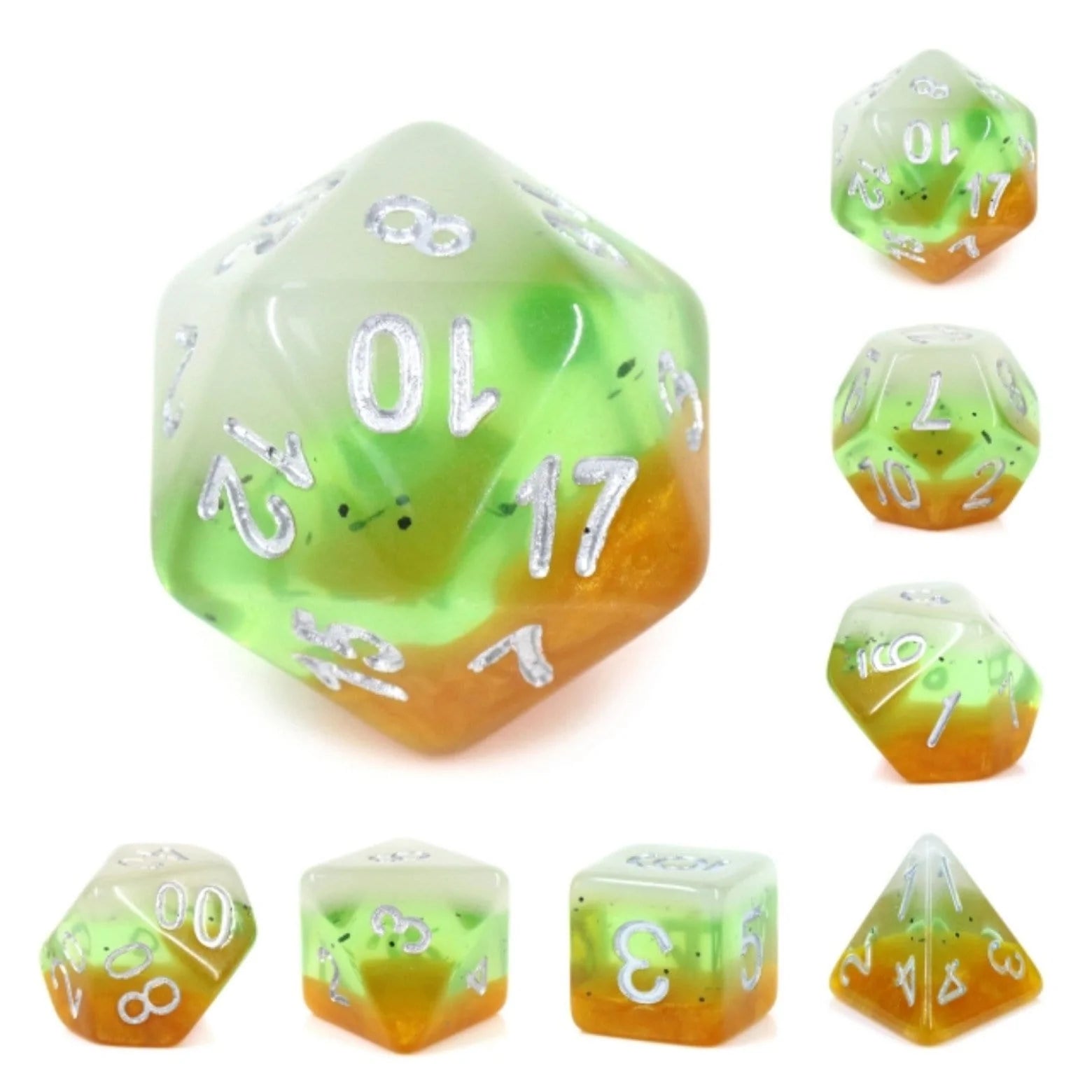 Foam Brain Kiwi Fruit Poly 7 Dice Set | Dragon's Lair Comics and Fantasy Houston TX