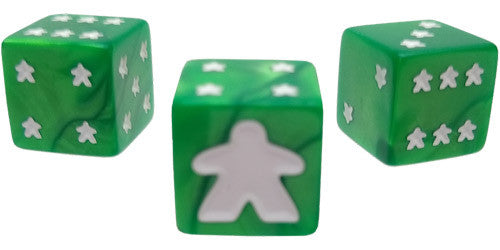 Meeple Dice Black Poly 7 Set | Dragon's Lair Comics and Fantasy Houston TX