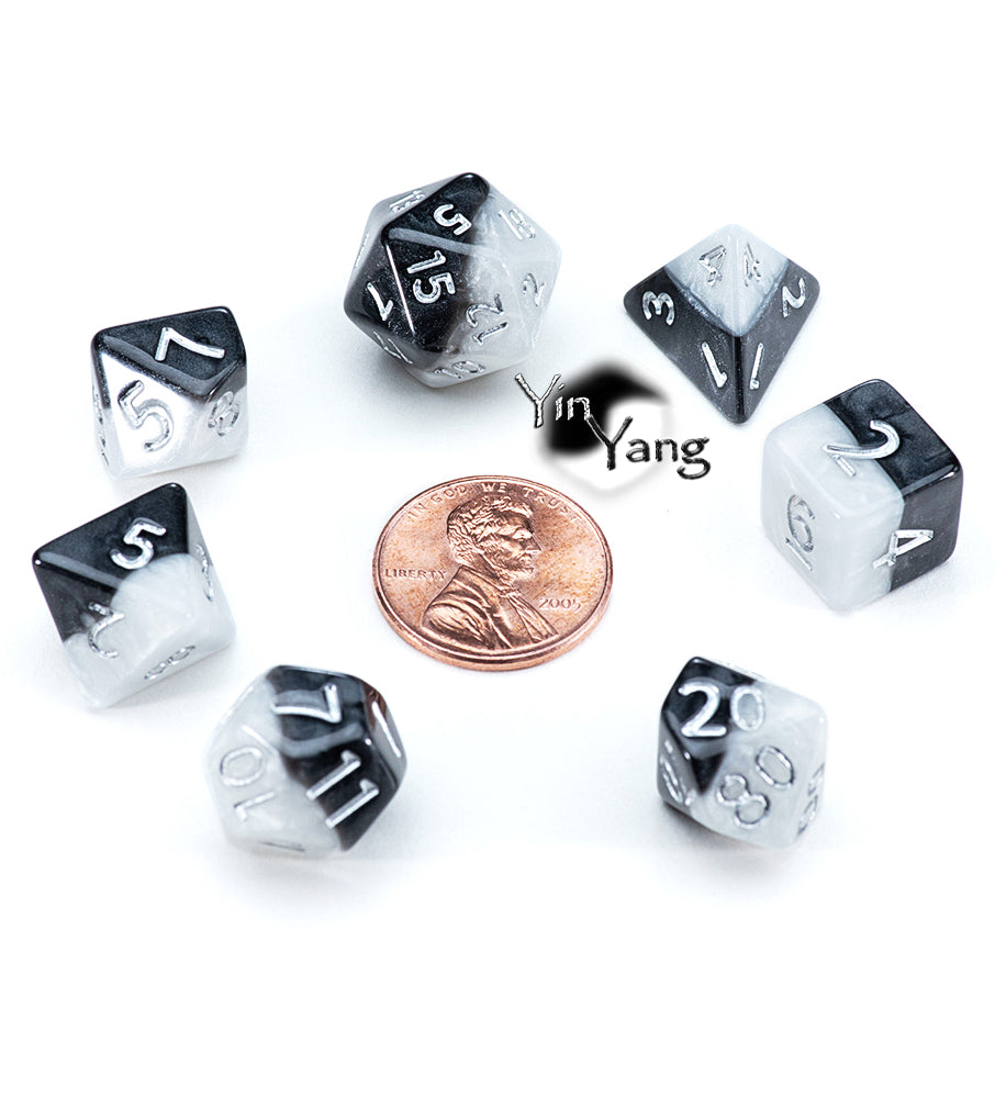 Gate Keeper Games: Mighty Tiny Dice : Yin Yang (7 Polyhedral Dice Set) | Dragon's Lair Comics and Fantasy Houston TX