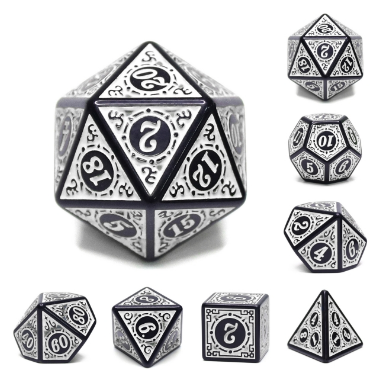 Foam Brain Magic Flame - White Poly 7 Dice Set | Dragon's Lair Comics and Fantasy Houston TX