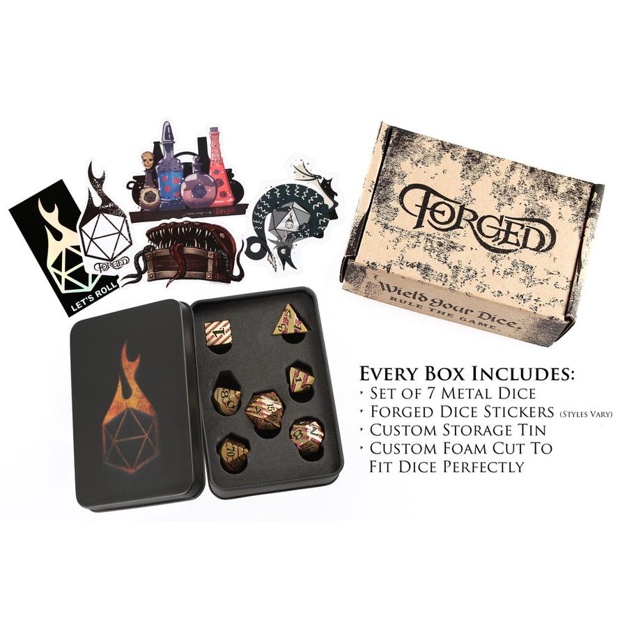 Forged Gaming Molten Midas Poly 7 Metal Dice Set | Dragon's Lair Comics and Fantasy Houston TX