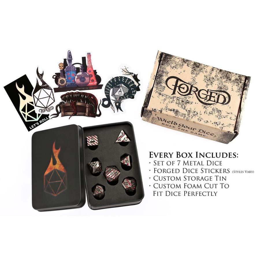 Forged Gaming Molten Ore Poly 7 Metal Dice Set | Dragon's Lair Comics and Fantasy Houston TX