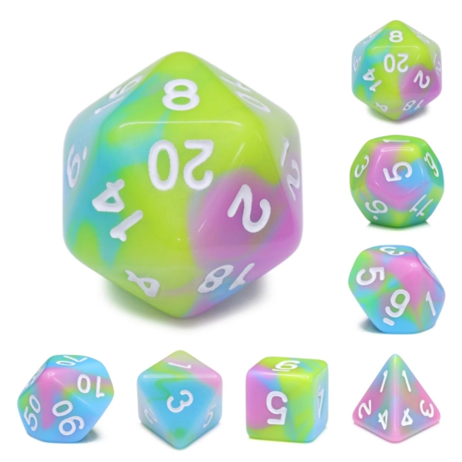 Foam Brain Pastel Punk Poly 7 Dice Set | Dragon's Lair Comics and Fantasy Houston TX