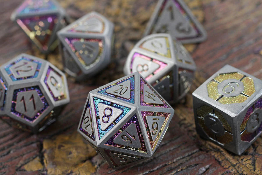 Forged Gaming Potent Portent Poly 7 Metal Dice Set | Dragon's Lair Comics and Fantasy Houston TX